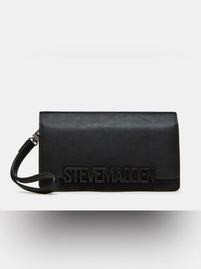 Steve Madden Cabby Black Men’s Wristlet with gun metal hardware Clutch NWOT